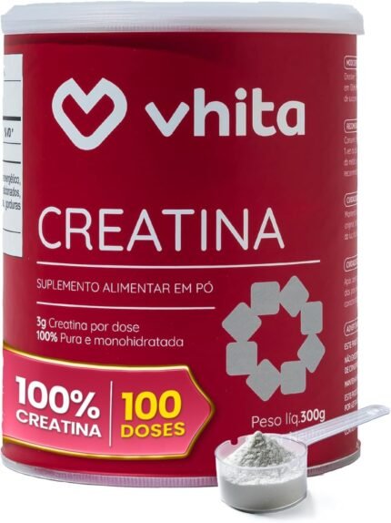 Creatina 300g Pura Monohidratada - Suporte de Saúde cerebral e muscular - 100 doses Vhita